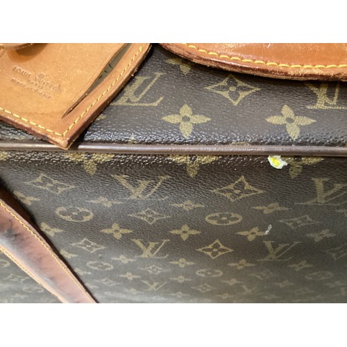 73 - LOUIS VUITTON 'STRATOS' SUITCASE, canvas and leather, brass hardware, in used condition with wear an... 