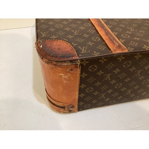 73 - LOUIS VUITTON 'STRATOS' SUITCASE, canvas and leather, brass hardware, in used condition with wear an... 