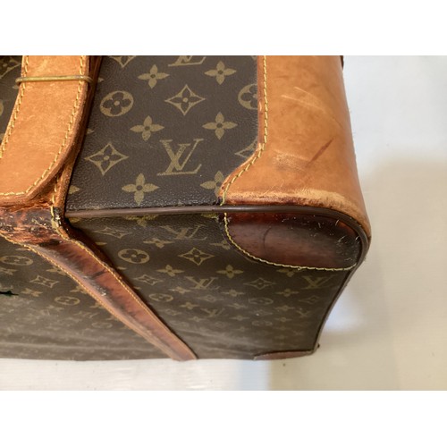 73 - LOUIS VUITTON 'STRATOS' SUITCASE, canvas and leather, brass hardware, in used condition with wear an... 