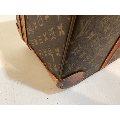 73 - LOUIS VUITTON 'STRATOS' SUITCASE, canvas and leather, brass hardware, in used condition with wear an... 