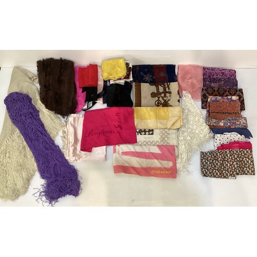 60 - A quantity of vintage and later stockings and tights, vintage gloves and scarves  including silk GIV... 