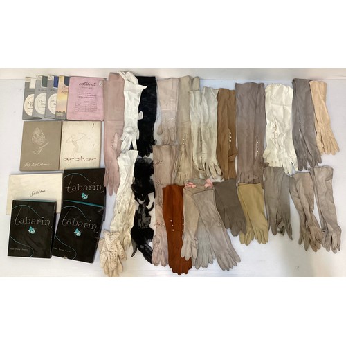 60 - A quantity of vintage and later stockings and tights, vintage gloves and scarves  including silk GIV... 