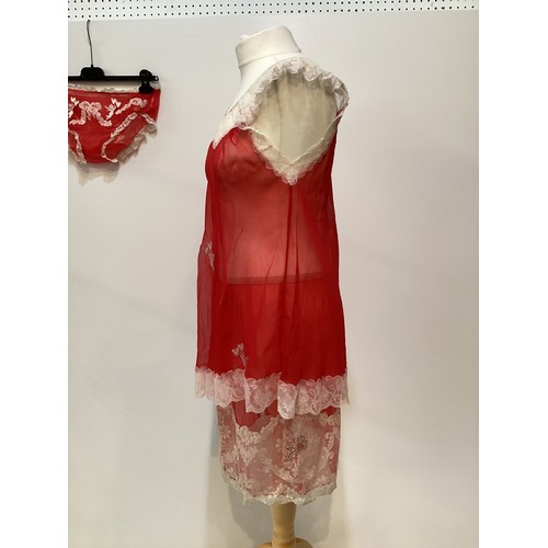 61 - JUEL PARK (couture lingerie company) undergarments, to include a baby doll style nightie, petticoat ... 