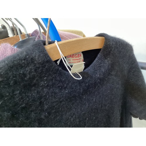 58 - A quantity of vintage Cashmere to include a black Christian Dior polar neck, JAEGER,  (15 items), al... 