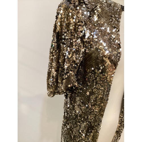 103 - 1930's gold sequin pattern style coat, condition: a couple of areas are missing sequins see photos, ... 