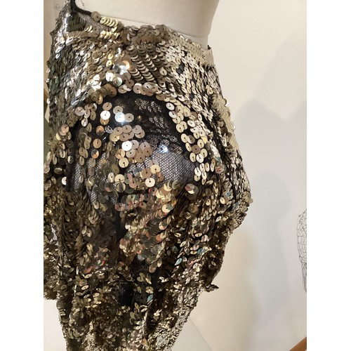 103 - 1930's gold sequin pattern style coat, condition: a couple of areas are missing sequins see photos, ... 