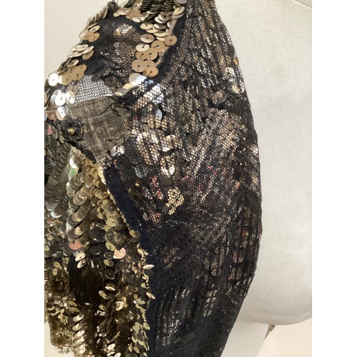 103 - 1930's gold sequin pattern style coat, condition: a couple of areas are missing sequins see photos, ... 