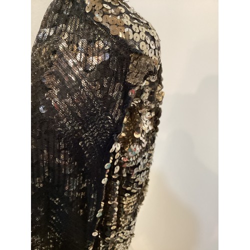 103 - 1930's gold sequin pattern style coat, condition: a couple of areas are missing sequins see photos, ... 