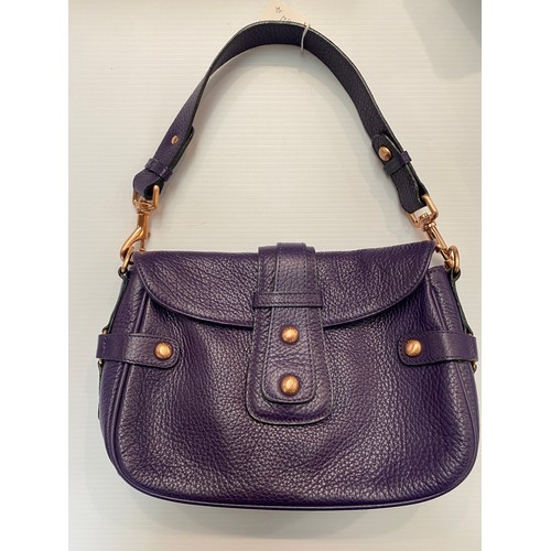 184 - Four leather handbags. Purple Jaeger in good condition, Osprey fold up canvas bag blue, two Paul Cos... 