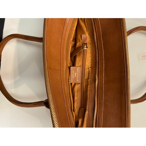 184 - Four leather handbags. Purple Jaeger in good condition, Osprey fold up canvas bag blue, two Paul Cos... 