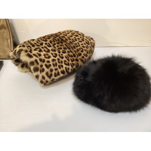 133 - A quantity of assorted accessories to include a Frederick Fox black fur hat, A CHANEL 