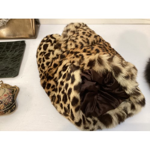 133 - A quantity of assorted accessories to include a Frederick Fox black fur hat, A CHANEL 