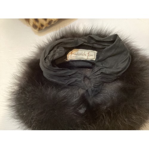 133 - A quantity of assorted accessories to include a Frederick Fox black fur hat, A CHANEL 