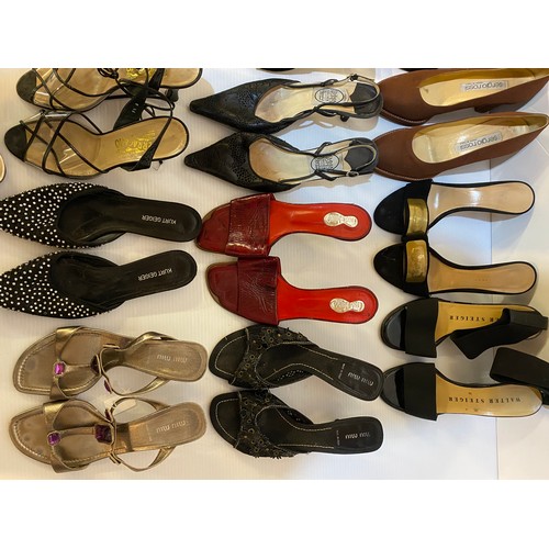 149 - A quantity of shoes, all in worn used condition, to include Miu Miu, Dolce & Gabbana, Donna Karen, F... 