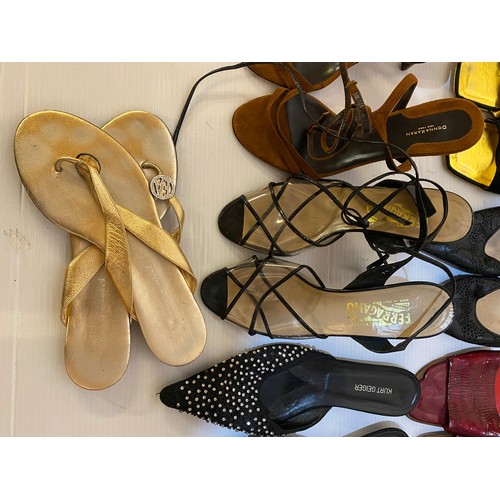 149 - A quantity of shoes, all in worn used condition, to include Miu Miu, Dolce & Gabbana, Donna Karen, F... 