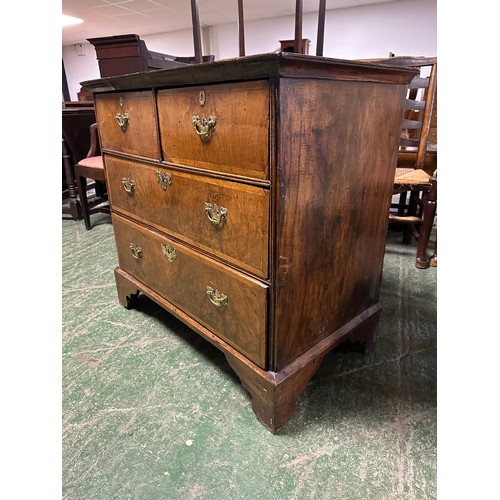 627 - A good walnut small chest of two short and 3 long drawers. 92cm Wide x 84cm High  x 51cm deep. some ... 