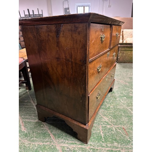 627 - A good walnut small chest of two short and 3 long drawers. 92cm Wide x 84cm High  x 51cm deep. some ... 