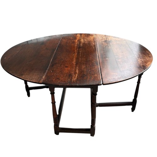 630 - FOUR ITEMS OF FURNITURE to include: 
1) A Lancashire C19th Gateleg Oak Drop Leaf Table.  Width 162.5... 