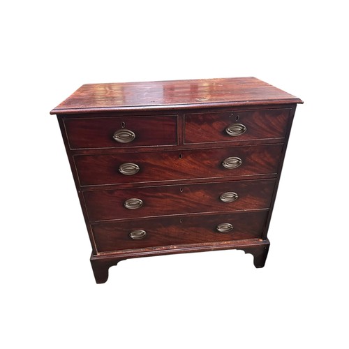 636 - Three straight front chest of drawers, all with fading and wear.  see images