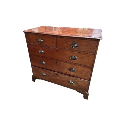 636 - Three straight front chest of drawers, all with fading and wear.  see images