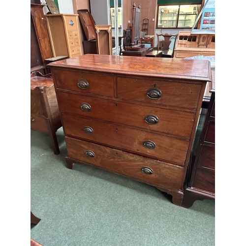 636 - Three straight front chest of drawers, all with fading and wear.  see images