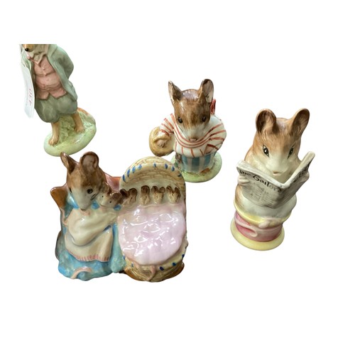 430 - A quantity of Beatrix Potter animal figures , with stamps to base, see all photos, and a Beswick phe... 