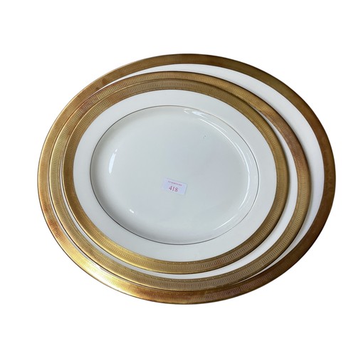 418 - A part dinner service 1963 Royal Worcester DURHAM, cream and gilt  edging. Some wear to gilt edge, s... 