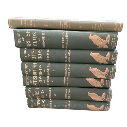 420 - Books: 6 volumes of  A History of British Birds, F O Morris,  with coloured plates and  1 x Birds Eg... 