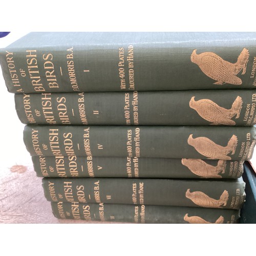 420 - Books: 6 volumes of  A History of British Birds, F O Morris,  with coloured plates and  1 x Birds Eg... 