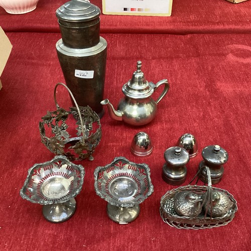 447 - A quantity of mixed collectables to include late C19th and C20th items, tea caddies, wooden statione... 