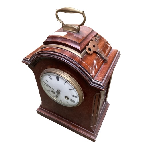 446 - A quantity of antique clocks, to include a Victorian American style mahogany case wall clock with et... 