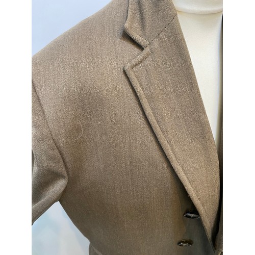 219 - Light brown wool overcoat. Condition wear and damage and marks. Inside armpit to armpit 63cm, length... 