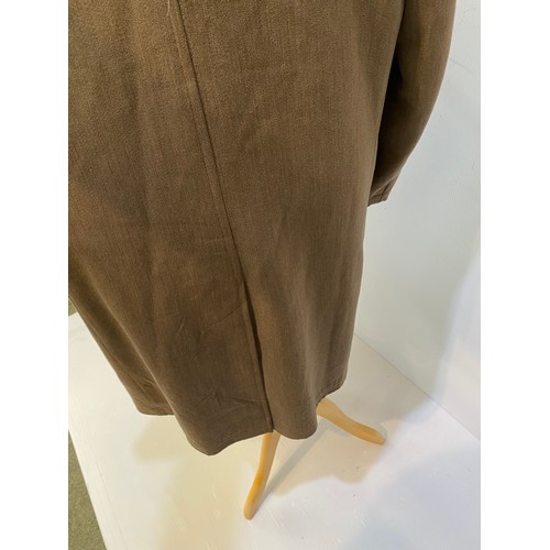 219 - Light brown wool overcoat. Condition wear and damage and marks. Inside armpit to armpit 63cm, length... 