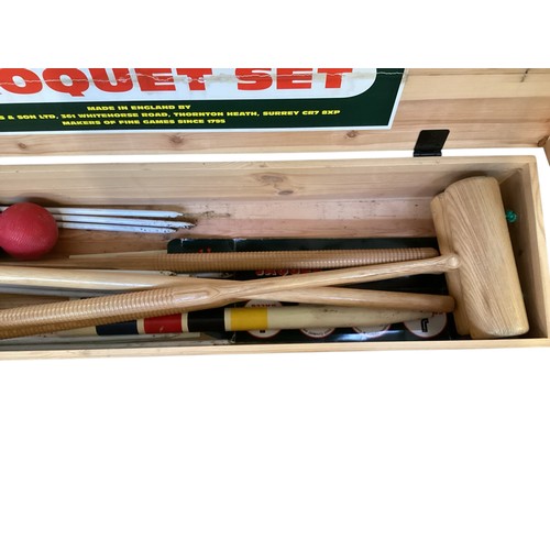 473 - A JAQUES croquet set, with little wear, in original box.