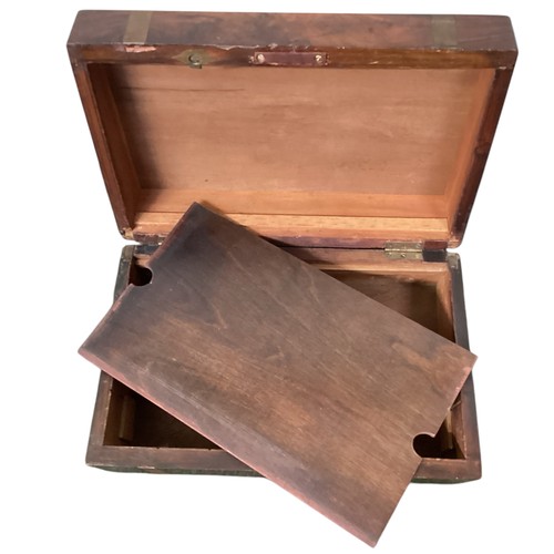 412 - A quantity of Late C19th and later mahogany and brass bound boxes and writing slopes etc.