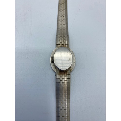 355 - Ladies 9ct white gold Beuche-Girod wrist watch circular textured dial on a 9ct white gold bracelet s... 