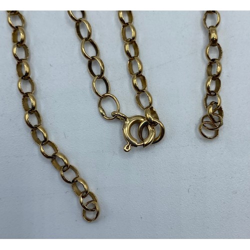 263 - A 9ct gold Belcher link chain (broken), 6.3g