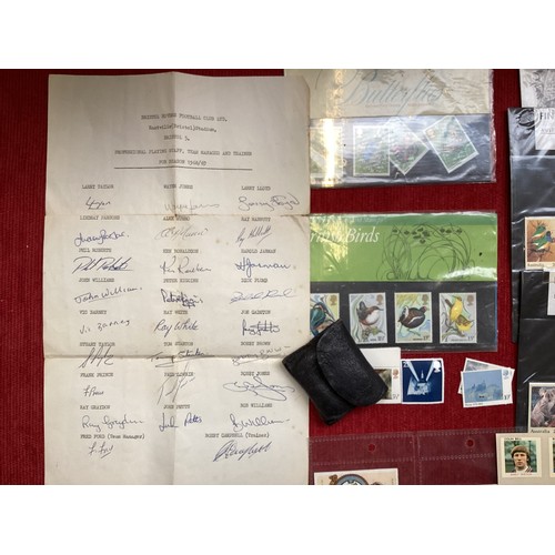 494 - A collection of autographs relating to Arsenal , Bristol City Portsmouth and others, together with a... 