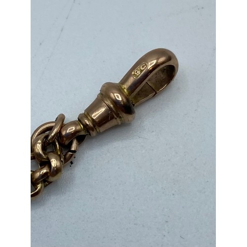 329 - A Belcher link watch chain with lobster clasp. 140cm.  16.7g