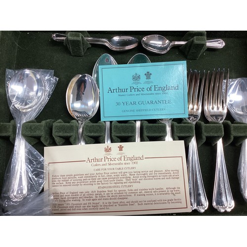 497 - A boxed canteen of silver plated cutlery.  Arthur Price