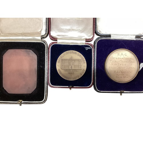 346 - Three cased early C20th medals to include 1927 Car racing medals.