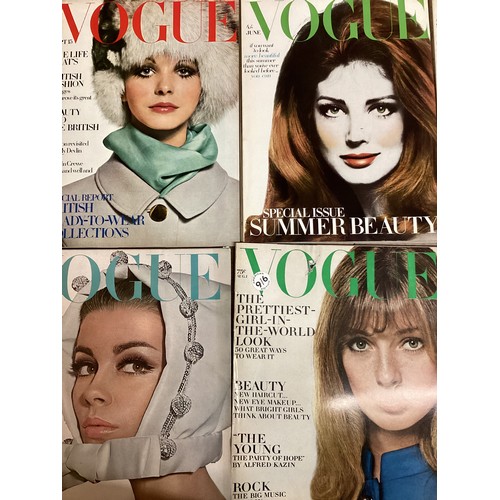 87 - 18 VOGUE magazines from the 1960's. (4 x UK FROM 1964 & 1968. 5 X FRENCH 1964,1967,1968. 9 X USA 196... 