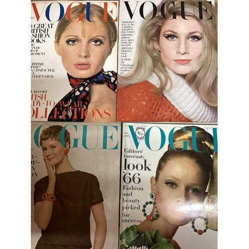 87 - 18 VOGUE magazines from the 1960's. (4 x UK FROM 1964 & 1968. 5 X FRENCH 1964,1967,1968. 9 X USA 196... 