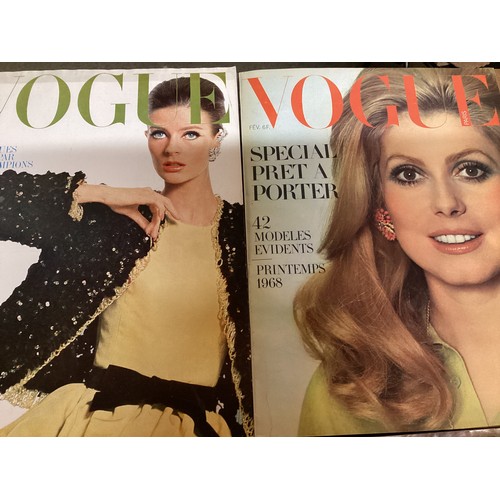 87 - 18 VOGUE magazines from the 1960's. (4 x UK FROM 1964 & 1968. 5 X FRENCH 1964,1967,1968. 9 X USA 196... 