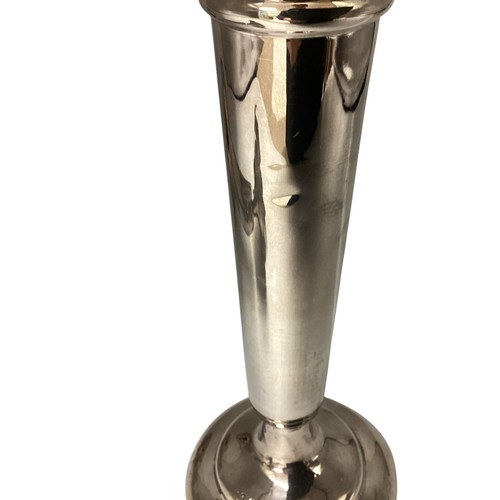 321 - A pair of weighted sterling silver trumpet vases, approx 32cm High. Gross weight 555g.