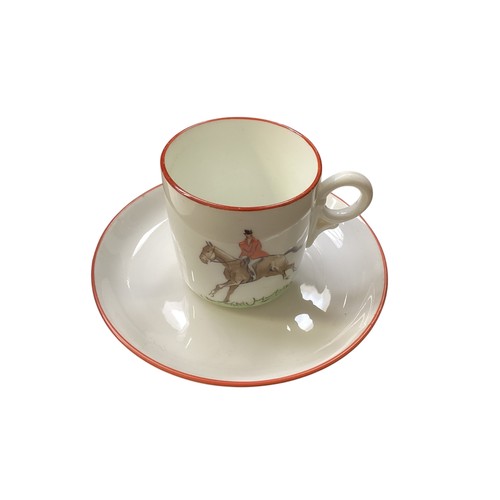 426 - Hunting themed china to include Abercrombie & Fitch part set of coffee cups and saucers, and Spode's... 