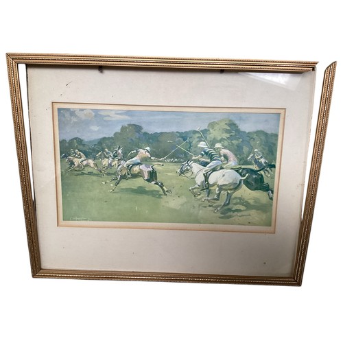 572 - A quantity of framed and glazed pictures and prints of Polo and racing interest