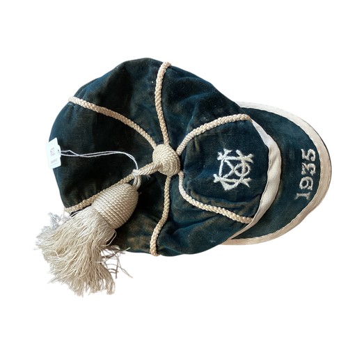 224 - A Rugby honours cap from Monkton Combe public school. Dated 1935.