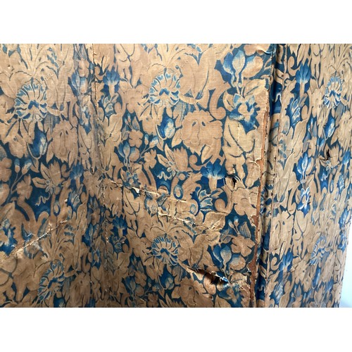 658 - A three panel double sided folding screen, some wear and tear to fabric, see all photos