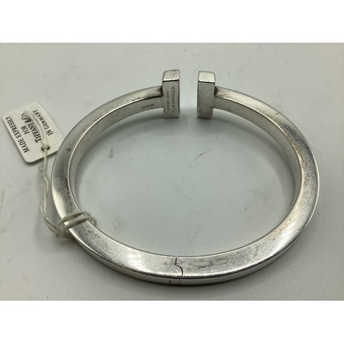 925 Sterling Silver Filled Solid T-Bar Bangle Bracelet – Handmade Australian Cuff, Stackable